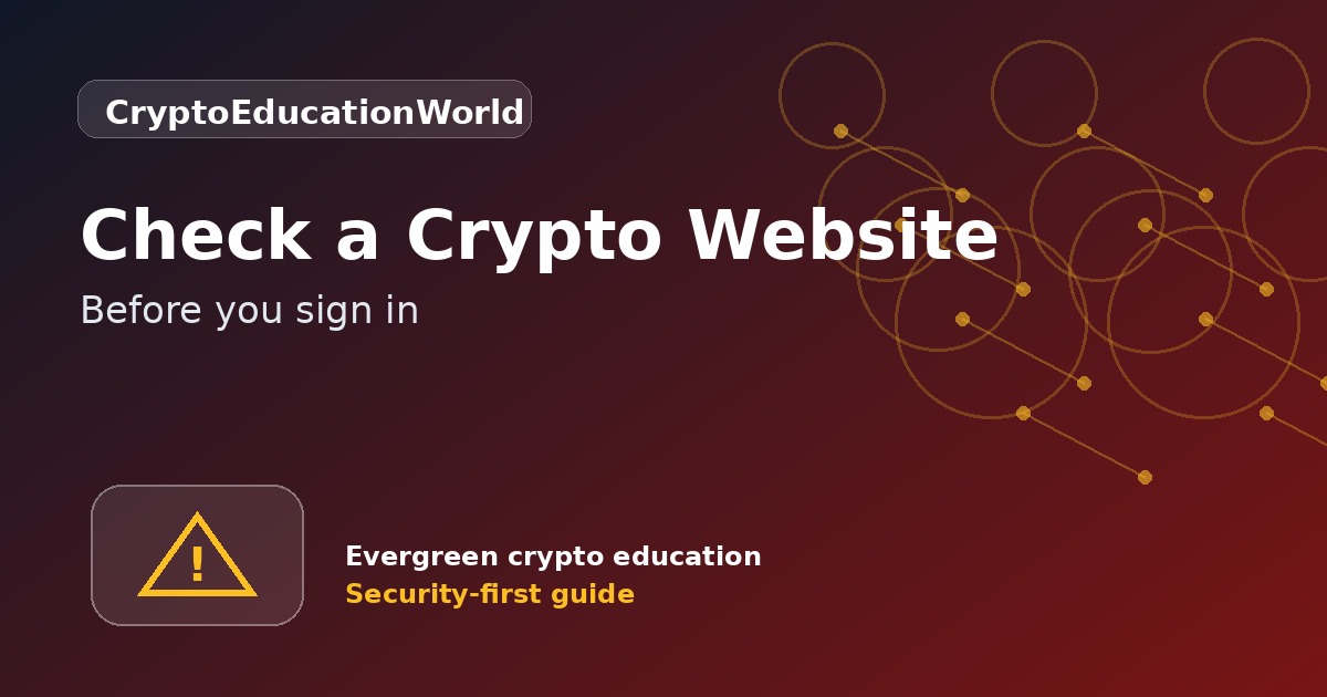 How to Check a Crypto Website Before You Sign In